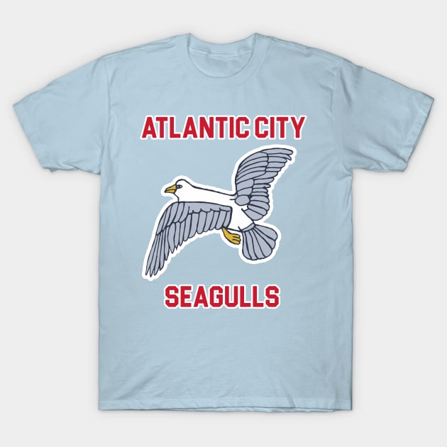 Atlantic City Seagulls )( Retro Throwback Basketball Team T-Shirt by darklordpug